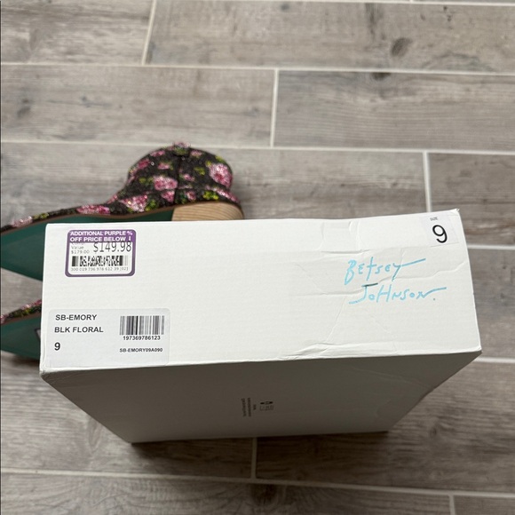 Betsey Johnson Black Floral Ankle Boots - Picture 7 of 7